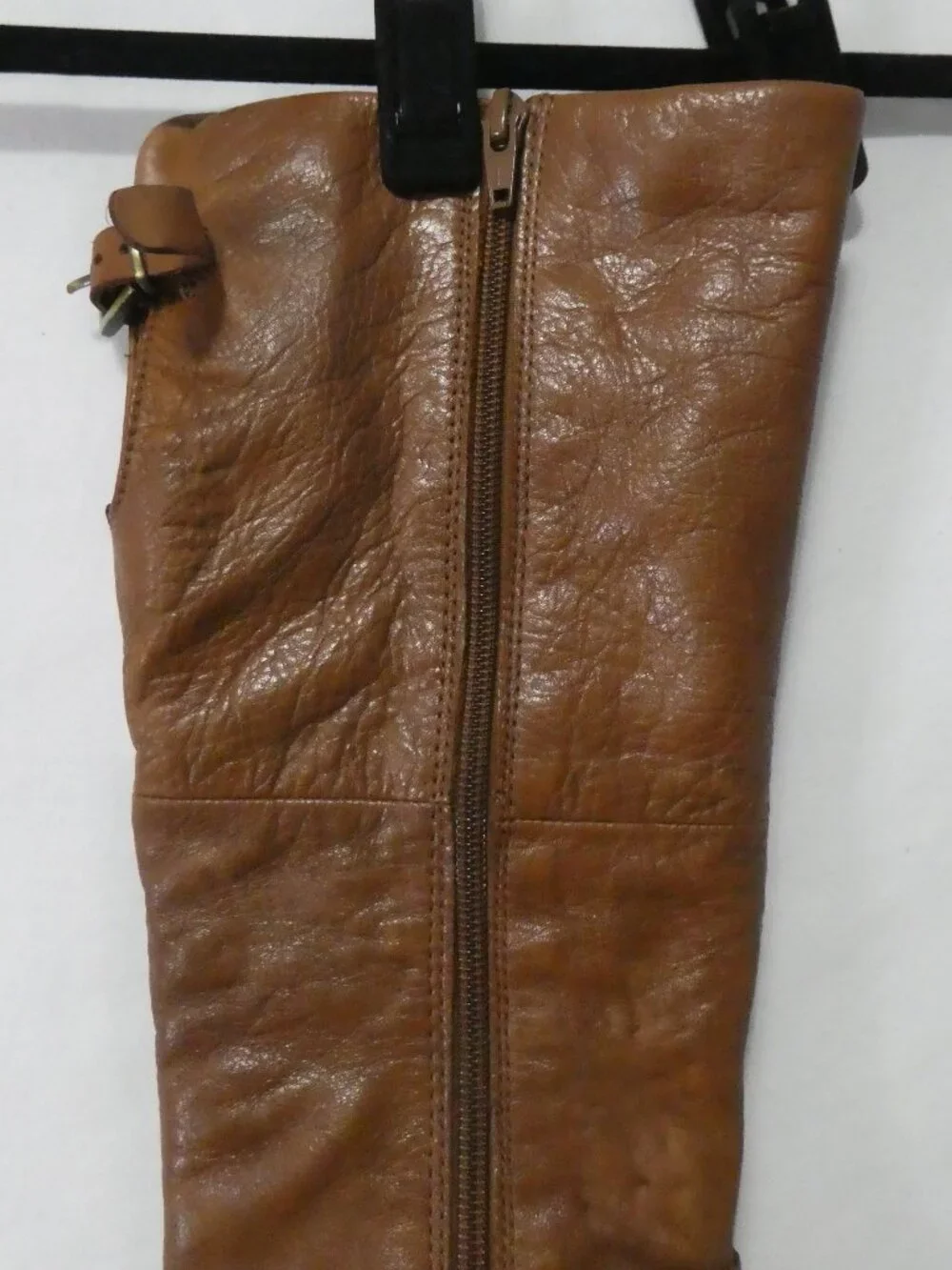 ALDO Brown Leather Knee High Riding Boots Back Buckles - Size 5 - Picture 4 of 16